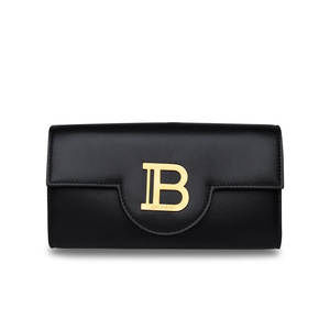 Balmain B-buzz Black Calfskin Leather Wallet